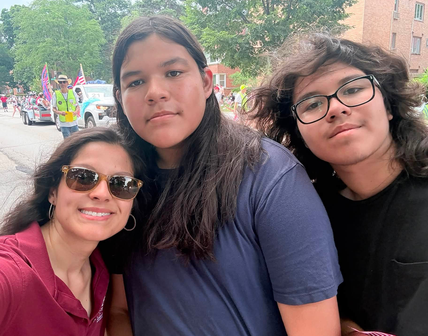 Stephanie Mendoza with her two teenaged sons